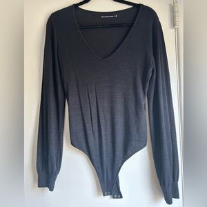 Black V Neck Abercrombie & Firch Bodysuit- medium